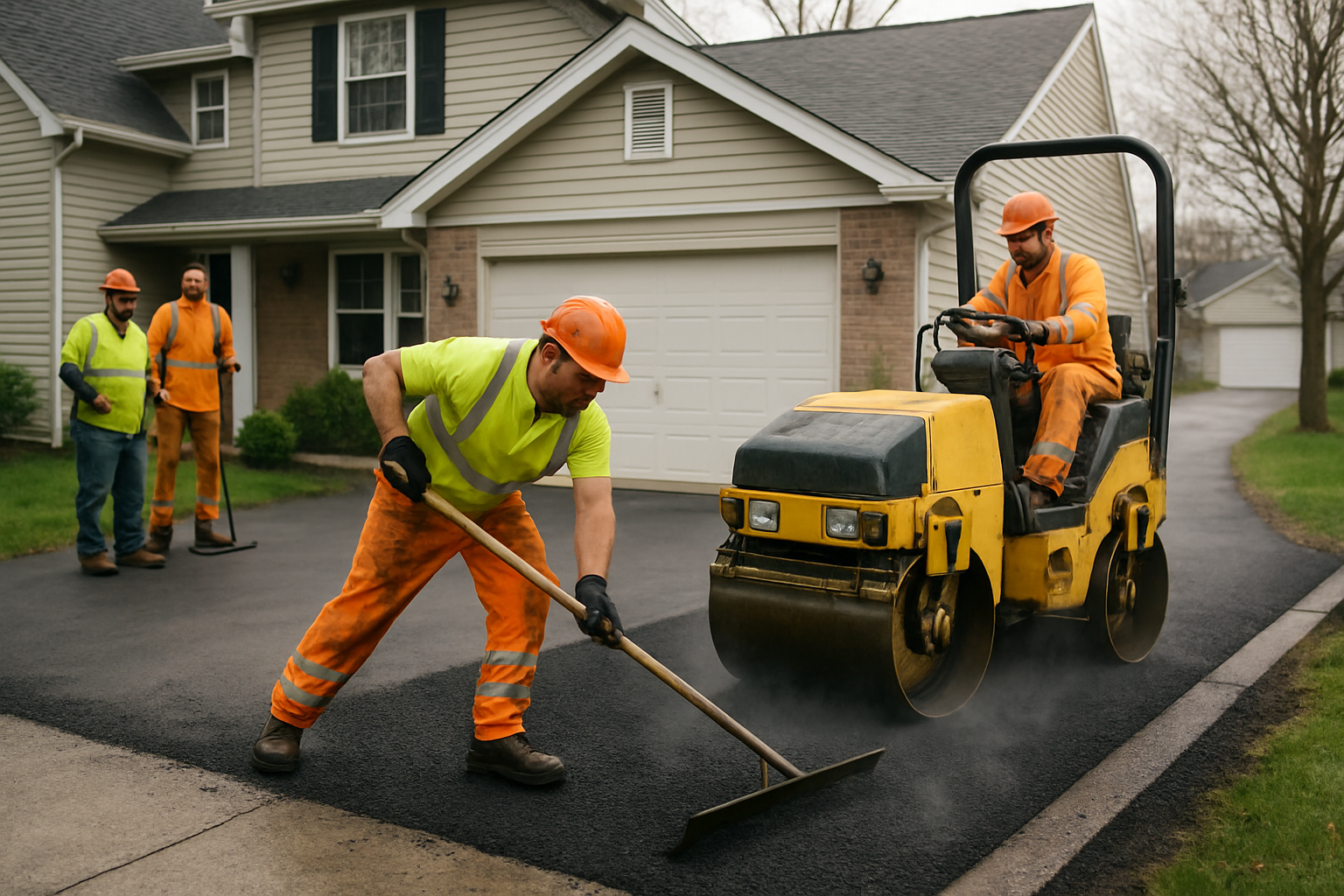 The Pave Right Paving crew