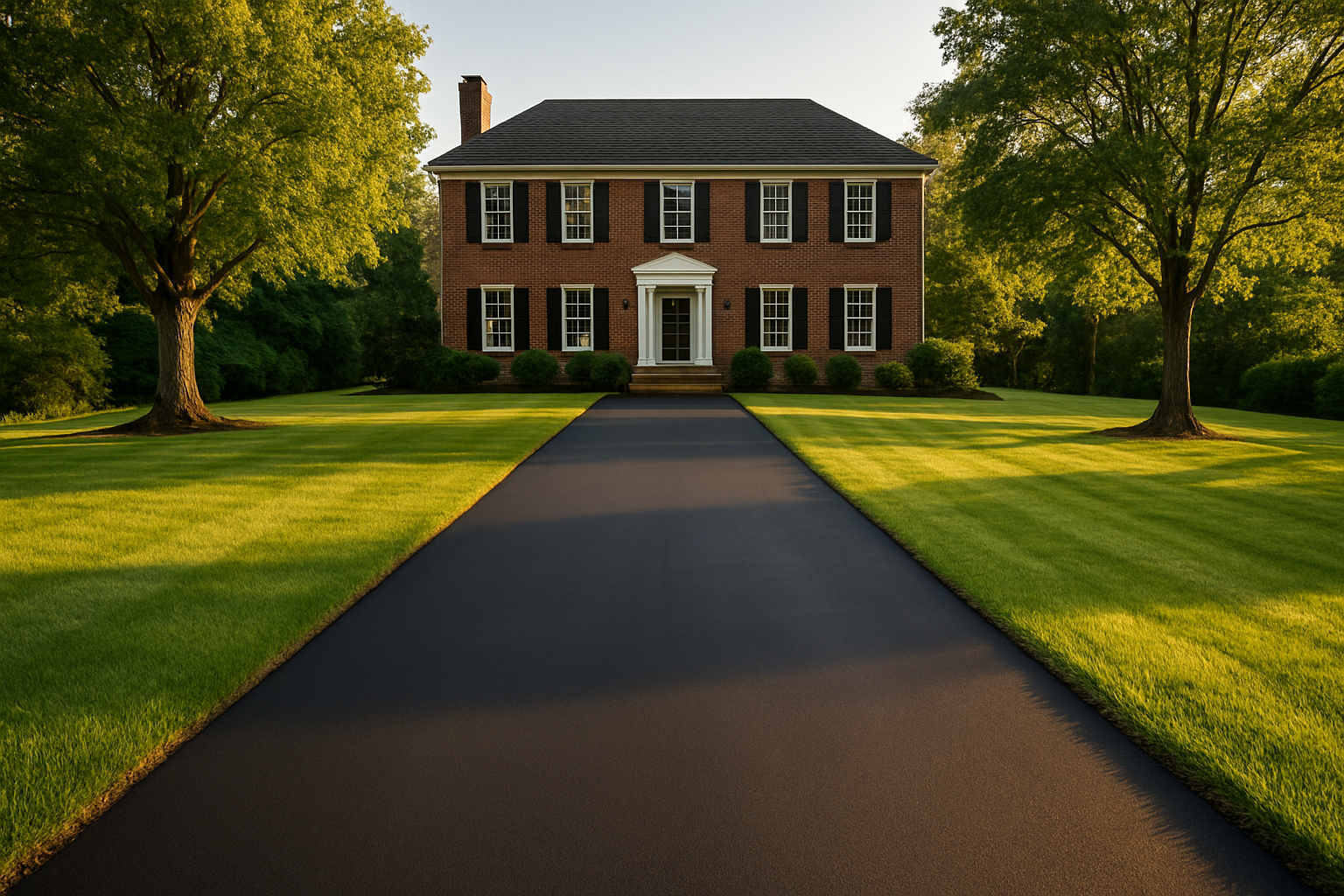 Freshly paved asphalt driveway in Richmond, VA